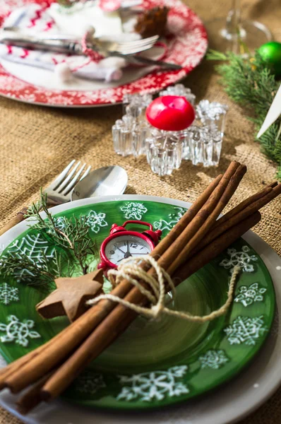 Cenário de mesa de Natal — Fotografia de Stock