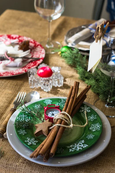 Cenário de mesa de Natal — Fotografia de Stock