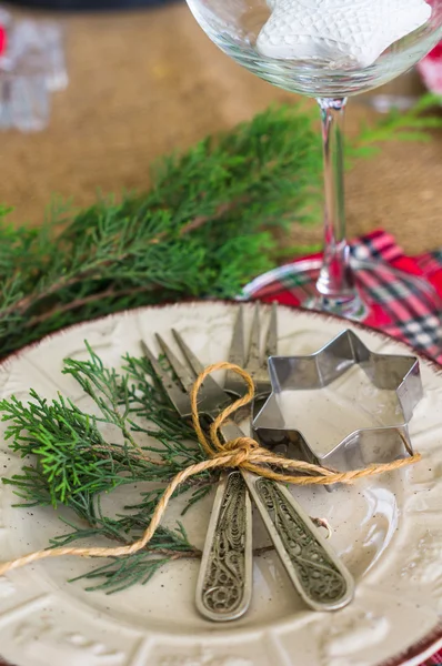 Christmas table setting — Stock Photo, Image