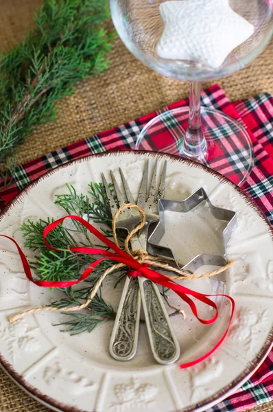 Christmas table setting — Stock Photo, Image