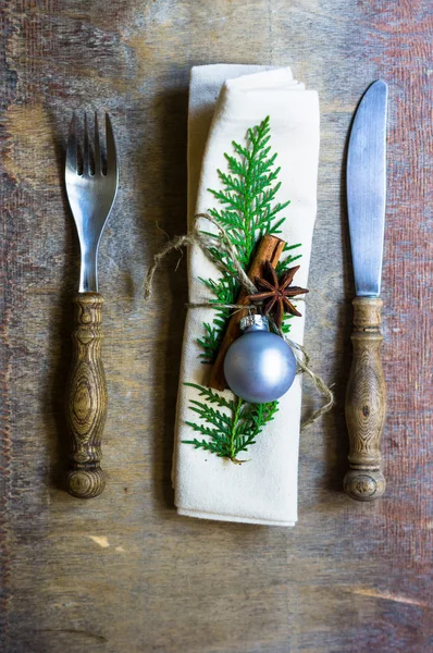 Cenário de mesa de Natal — Fotografia de Stock