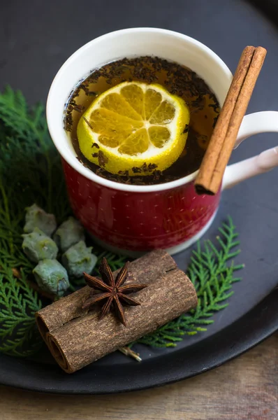 Mulled tea with spices — Stock Photo, Image