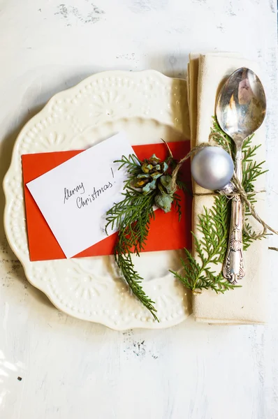 Christmas table setting — Stock Photo, Image