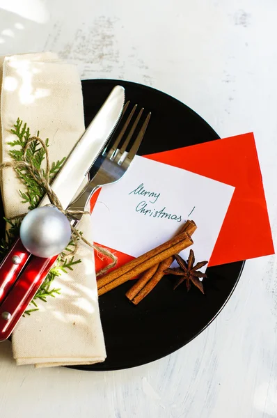 Christmas table setting — Stock Photo, Image