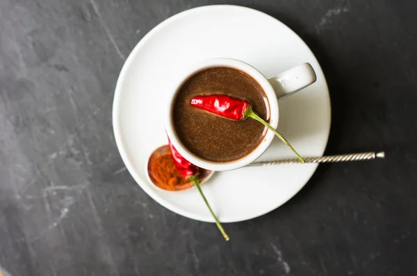 Chocolate quente com pimenta — Fotografia de Stock