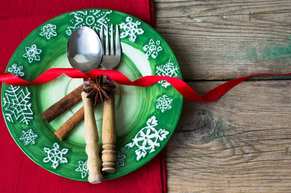 Christmas table setting — Stock Photo, Image