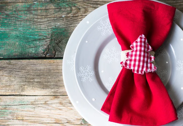 Kerst tafel dekken — Stockfoto