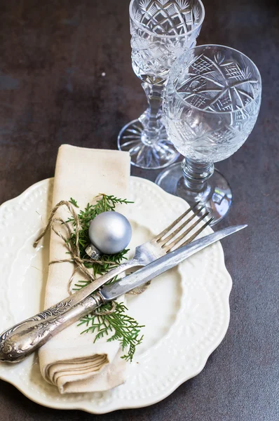 Christmas table setting — Stock Photo, Image