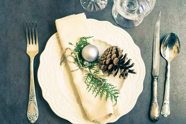 Christmas table setting — Stock Photo, Image