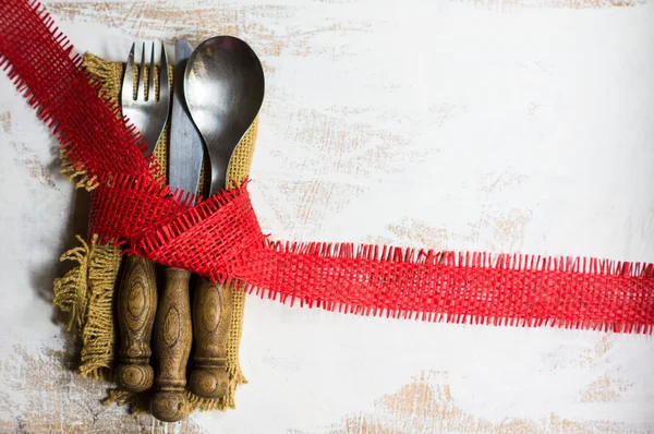 Christmas time tablesetting — Stockfoto