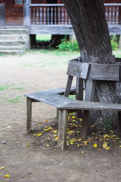 Höstlig parkbänk — Stockfoto