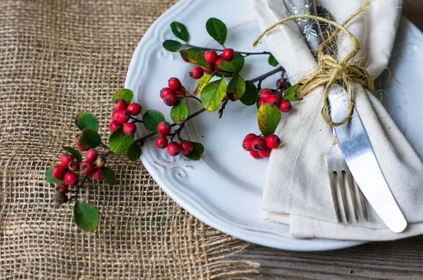 Autumnal table setting — Stock Photo, Image