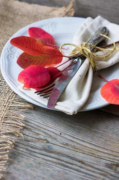 Autumnal table setting — Stock Photo, Image