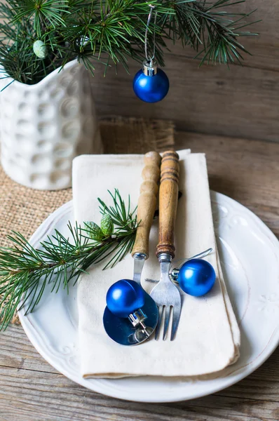 Cenário de mesa de Natal — Fotografia de Stock