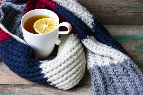Tea with scarf — Stock Photo, Image