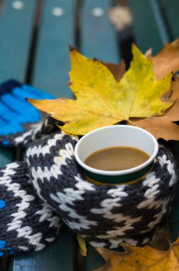 Autumnal coffee in the park clipart