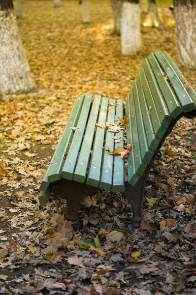 Banco en el parque otoñal — Foto de Stock