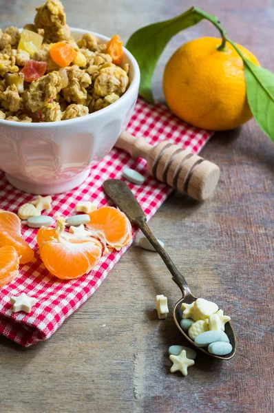 Desayuno saludable con frutas — Foto de Stock