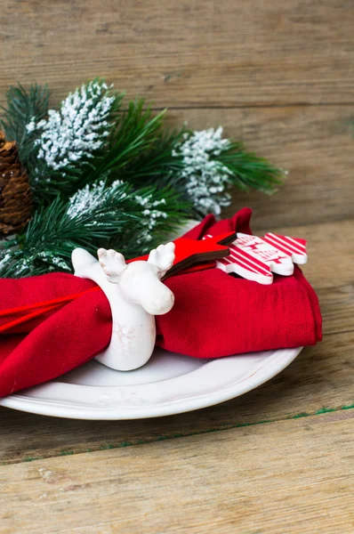 Configuração de mesa de tempo de Natal — Fotografia de Stock