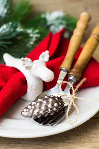 Weihnachtstisch gedeckt — Stockfoto