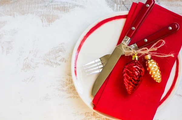 Weihnachtstisch gedeckt — Stockfoto