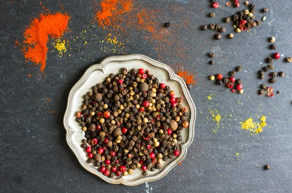 Spices on vintage background — Stock Photo, Image