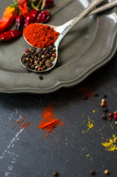 Stock image Spices on vintage background