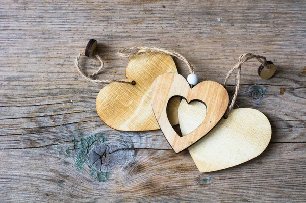 Rustic wooden holiday decorations — Stock Photo, Image