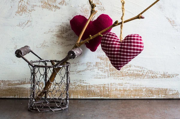 Hearts on the tree branch — Stock Photo, Image