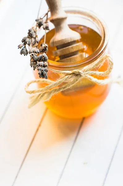 Honig mit Lavendel — Stockfoto