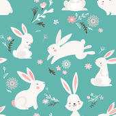 Velikonoční bezešvé vzor design s králíčky