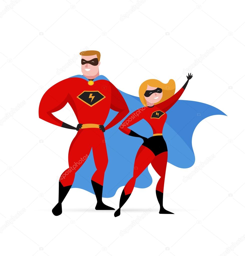 Super hero couple - woman and man
