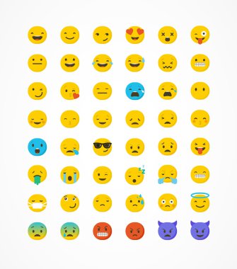 Küme beyaz arka plan üzerinde vektör illüstrasyon izole emoji emoticons,