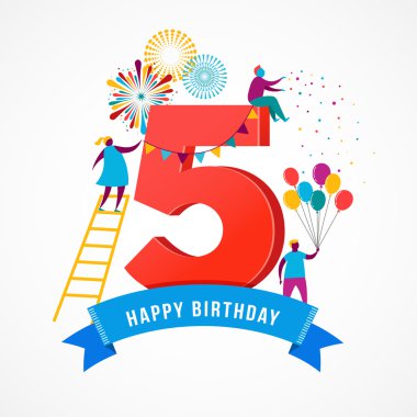 Yıldönümü - insanlar kutluyor simgeler ve numaraları ile arka plan