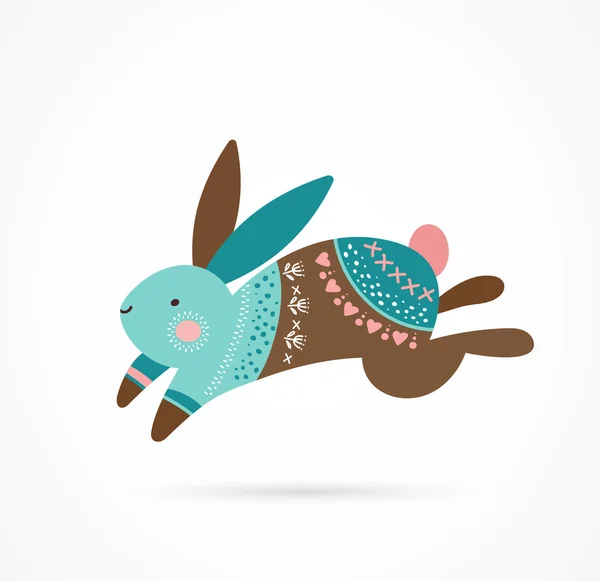 Великдень милий візерунчастий кролик — стоковий вектор