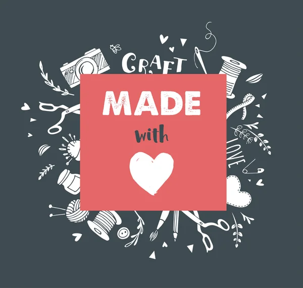 Handmade, crafts workshop, art fair and festival poster — Stock Illustration Handmade, crafts workshop, art fair and festival poster Royalty Free Stock Illustrations