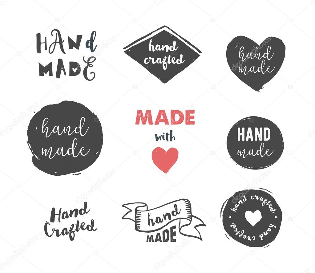 Handmade, crafts workshop, made with love icons