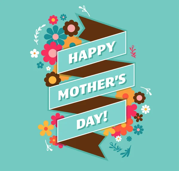 Boldog anyák napja üdvözlőlap és felirat design — Stock Vector
