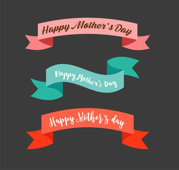 Happy Mothers Day ribbons, banners — Stock Vector