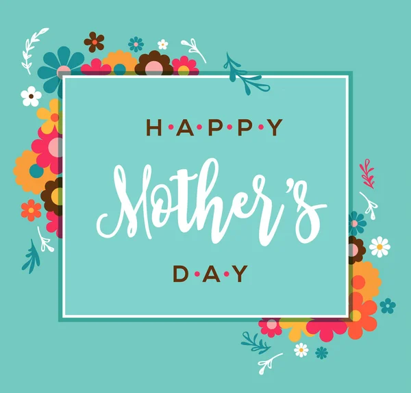 Carte de vœux et lettrage Happy Mothers Day — Image vectorielle