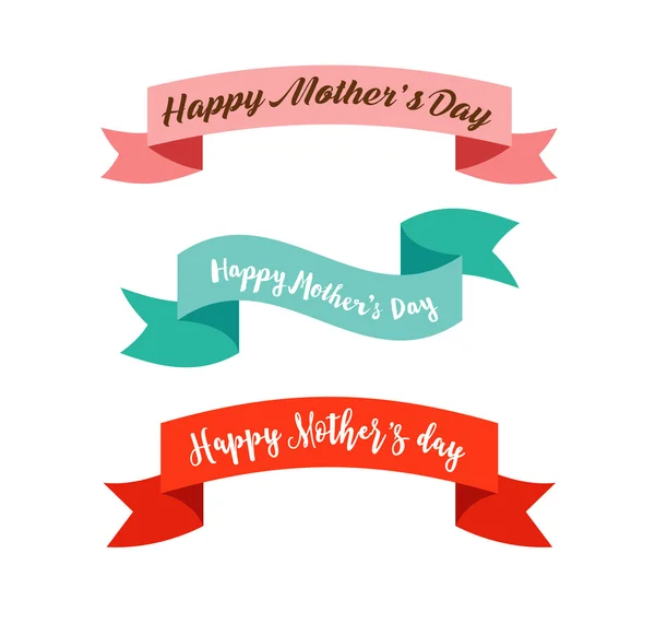 Happy Mothers Day ribbons, banners — Stock Vector