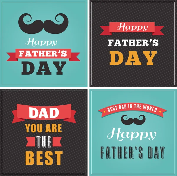 Glückliche Vatertagsgrüßkarten Set — Stockvektor