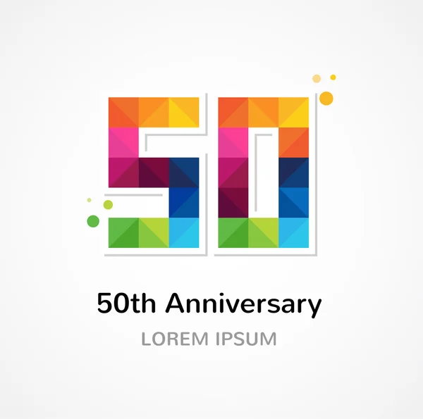 Aniversario - abstracto iconos coloridos y elementos conjunto — Vector de stock