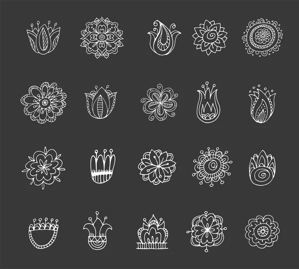 Collection of hand drawn mandalas, shapes and symbols — Stock Vector