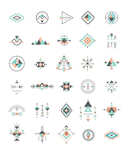 Esoteric, alkemi, helig geometri, tribal och Aztec, helig geometri, mystiska former, symboler — Stock vektor