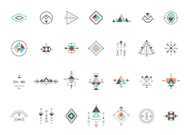 Esoterisch, alchemie, heilige geometrie, tribal en Azteekse, heilige geometrie, mystic vormen, symbolen — Stockvector