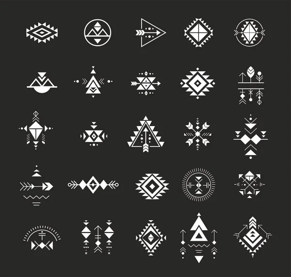 Esoteric, alkemi, helig geometri, tribal och Aztec, helig geometri, mystiska former, symboler — Stock vektor