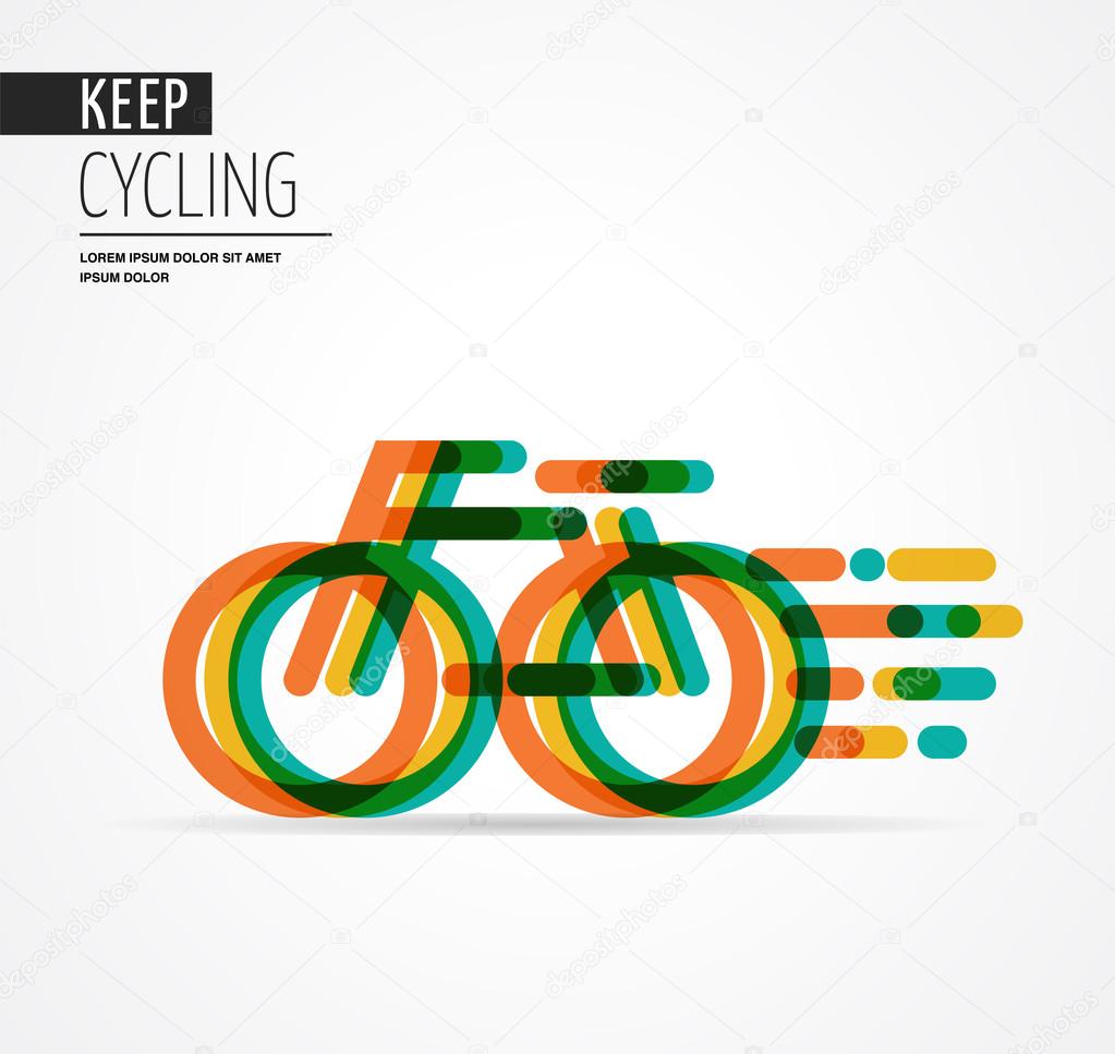 Colorful bicycle icon and symbol