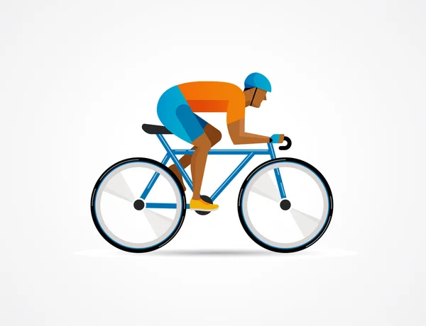 Ciclista andando de bicicleta, ilustração vetorial e cartaz — Vetor de Stock