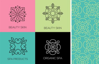 Soyut lineart, doğrusal, modern ve basit bir tasarım simgeler ayarla